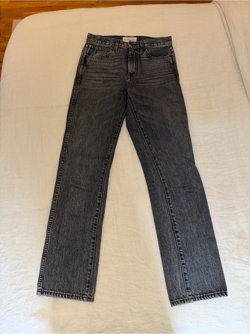 Women’s Stella SLVRLake Black Washed Straight-Leg Jeans